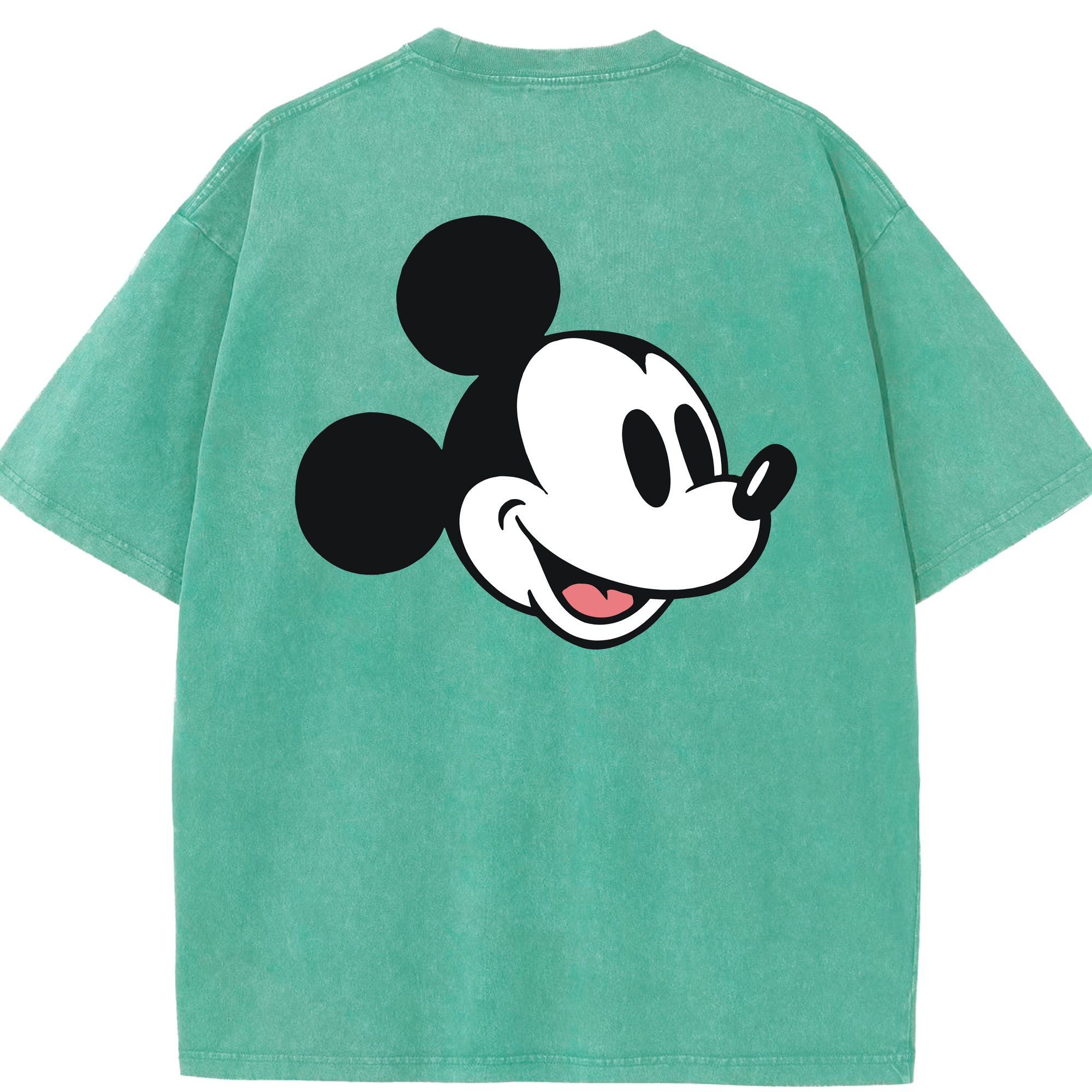 （画像用） ミッキーマウス Mickey Mouse 綿100% ヴィンテージ風 半袖Tシャツ（背面プリント）